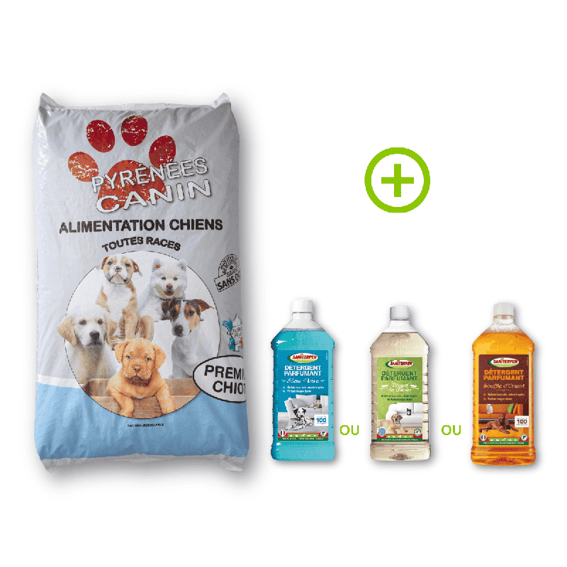 Pack Chiot 18 kg croquettes + Saniterpen 1L | Pyrénées Canin