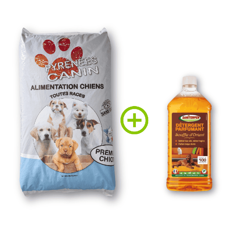 Pack Chiot 18 kg croquettes + Saniterpen 1L | Pyrénées Canin